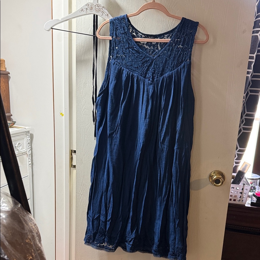 Rachel Navy Lace Detail Dress